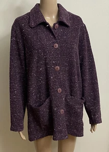 The Territory Ahead Women's Purple Cardigan Button Up Sweater Medium - Picture 1 of 7