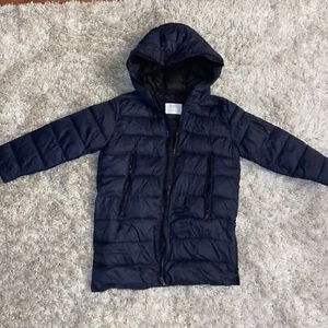 Zara Boys Kids Blue Hooded Puffer Jacket Size 6 - Picture 1 of 17