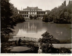 ZOOLOGICAL GARDEN FRANKFURT GERMANY & ORIGINAL ca 1895 UNMOUNTED COLLOTYPE PRINT - Imagen 1 de 1