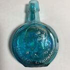 Harry Truman Carnival Glass Wheaton Presidential Decanter Blue Iridescent