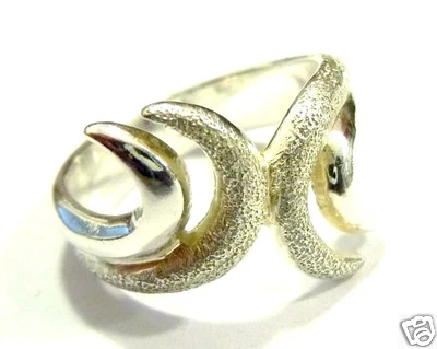 Ausgefallener Silberring 925 er Sterling Silber Ring matti glänzend Hammerschlag - Bild 1 von 4