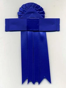 ¡NUEVO!! --Roseta cinta escocesa satinada azul real hecha a mano - Imagen 1 de 3