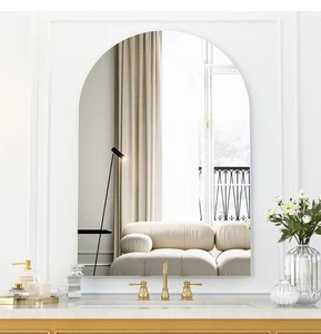Antok 20 x 28 In Arch Frameless Bathroom Wall Mirror Vanity/Bedroom/Home Decor - Picture 1 of 4