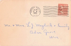 Cedar Grove Wisconsin, 1944, 1 1/2 cent Martha Washington stamp, 805 - Picture 1 of 1