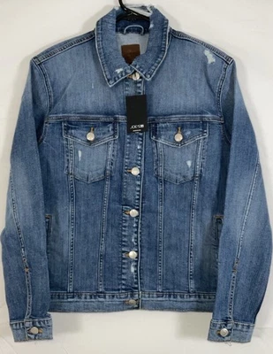NWT Women’s Joe’s Jeans Frannie Button Up Blue Denim Jean Jacket Distress Small - Image 1 of 4
