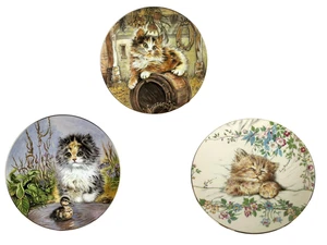 Platos de 8" coleccionables Royal Worcester Kitten Classics Bone China - Lote de 3 - Imagen 1 de 9