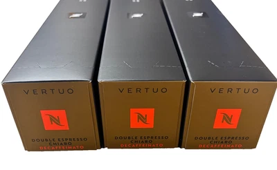 Cápsulas Nespresso Vertuo Doble Espresso Chiaro Descafeinado Prepara 2.7 OZ 3 Mangas Foto 1 de 3