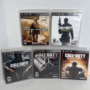 Lote de 5 juegos PS3 Call of Duty Black Ops 1 2 3 Modern Warfare 2 3 CIB completo Sony - Imagen 1 de 21