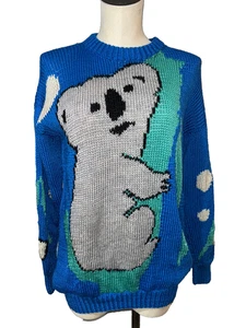 Judith Annes Vintage Damen Neuheit Koala Pullover Einheitsgröße selten einzigartig Kunst zu tragen - Bild 1 von 5