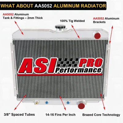 4 Row Aluminum Radiator For 1967-1970 1969 FORD MUSTANG Mercury Cougar 5.0/5.8L Foto 1 de 4