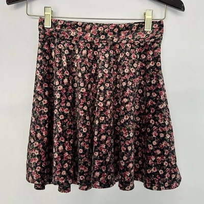 Minifalda Hollister Y2K Pequeña Preppy Twee Academia Terciopelo Ditzy Floral Elastizada Foto 1 de 4