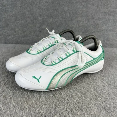 Puma Speedcat Trainers Womens UK 7 EU 40.5 White Green Low Top Lace Up Shoes - Image 1 of 4