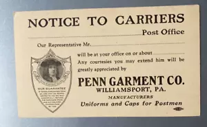 RARE US Postal Card 2 cent Red Franklin Unused 1950's - Penn Garment Company. - Picture 1 of 2