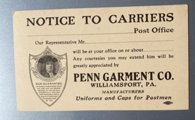 RARE US Postal Card 2 cent Red Franklin Unused 1950's - Penn Garment Company. - Image 1 of 2