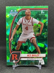 2024-25 Bowman University Chrome Sapphire ACE BAILEY 1st Chrome GREEN 62/65 SP - Picture 1 of 3