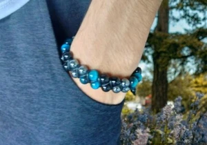 Bracelet, Brazalete de protección para prosperidad, buena suerte, Piedras Autént - Picture 1 of 5