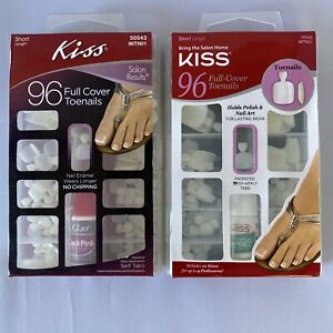 KISS 96 Full-Cover Toenails SHORT LENGTH #96TN01 -Lot Of 2
