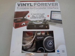 ION VINYL FOREVER Turntable-to-Computer Interface Converts system Used - Foto 1 di 24