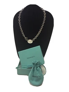 Please Return to Tiffany & Co. Sterling Silver Tag Choker Necklace 15”NEW W/ Box - Picture 1 of 6