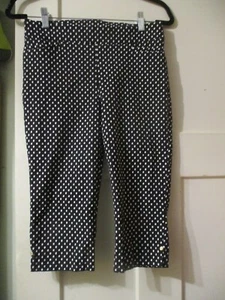 CHICO'S So Slimming Petite Black & White Pull-On Crop Pants Size 0P = Size 4P - Picture 1 of 6