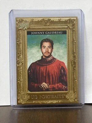 Johnny Gaudreau 2023-24 Upper Deck Series 1 UD Portraits RC #P-3 Columbus Blue - Image 1 of 2