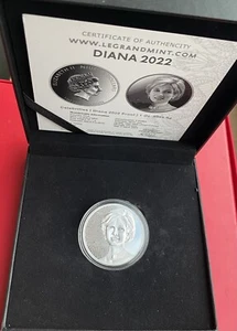 DIANA Celebrities 1 Oz Silber Münze 2$ Niue 2022 Proof Limitiert 555 Stück - Bild 1 von 4