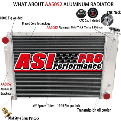 3Row Aluminum Radiator for 1967 1968,69 Chevy Camaro/ Pontiac Firebird Big Block Foto 1 de 4