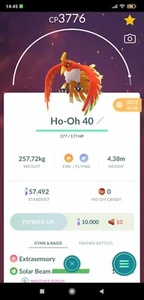 Pokemon Ho-oh Nivel 40 - 3 Habilidades - Captura 2018 (Garantizado 100% Suerte) - Imagen 1 de 1