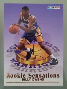 1992-93 Fleer Basketball Rookie Sensations Billy Owens #8 Golden State Warriors - Picture 1 of 2