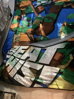 Blanket Twin SZ  Fleece 62"x83" Nickelodeon Mutant Ninja Turtle "Beat This" 2014 - Image 1 of 4