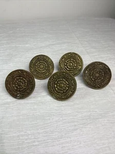 Vintage Runde Messing Tibetisch Kompliziertes Design Schublade Zugknöpfe Groß (5) - Bild 1 von 5