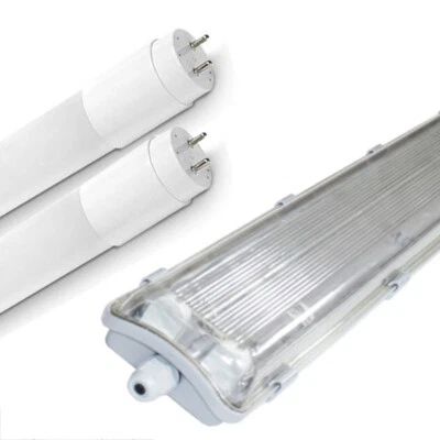 BEMKO SET LED Hermetische Wannenleuchte IP65 mit T8 LED 60cm/120cm G13 Bürolampe