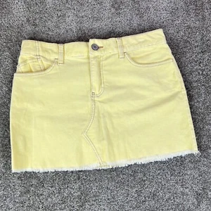 Old Navy Skirt Ultra Low Waist Stretch Yellow Corduroy Sz 6 Womens Short Raw Hem - Picture 1 of 13
