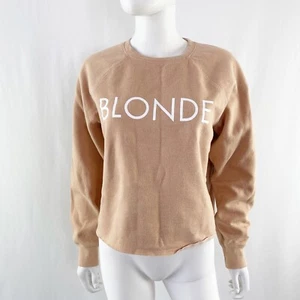 Brunette The Label Beige BLONDE Pullover Sweatshirt Size M/L Casual Sporty - Picture 1 of 9