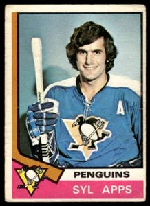 1974-75 O-Pee-Chee **C** Syl Apps Jr. Pittsburgh Penguins #13 - Picture 1 of 2