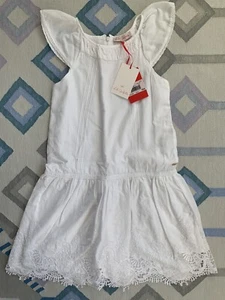 NWT Girls LILI GAUFRETTE White Cotton Dress Sz 10 (jacadi nellystella bonpoint) - Picture 1 of 4