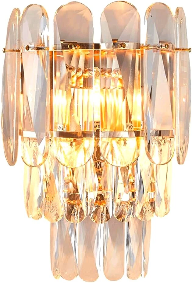 Lâmpada de parede de cristal estilo europeu de alta qualidade, luz LED de 3 cores - Imagem 1 de 4