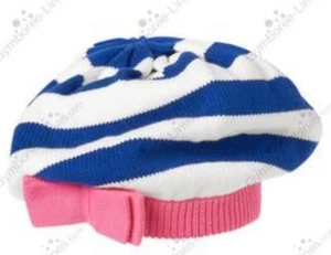 Gymboree Girls S 5-6 Nautical Striped Sweater Beret Hat NWT Stripes and Anchor - Picture 1 of 2