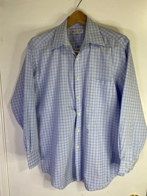  Рубашка на пуговицах мужская Monsieur от Givenchy светло-голубая с окном чек  - Изображение 1 из 4