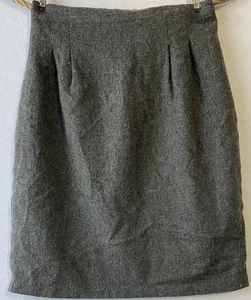 VTG Requirements Skirt Wool Blend Gray Straight Above Knee Lined 12 Womens - Picture 1 of 4