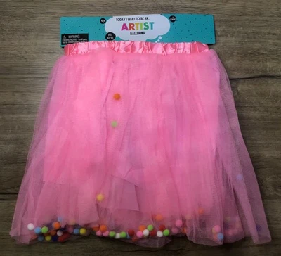 Bailarina con pompón rosa 3T-5T para niñas pequeñas Foto 1 de 4