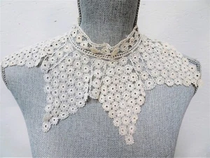 SCHÖNER viktorianischer französischer Spitzenkragen, hoher Kragen, breites Capelet, handgefertigte Spitze - Bild 1 von 4