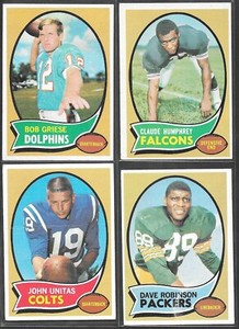 1970 NFL Topps Football Cards - Pick The Cards You Need For Your Collection