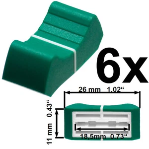 6x TAPA DE PERNO DE FADER PROFESIONAL VERDE 18.5mm olla de repuesto potenciador deslizante - Imagen 1 de 6