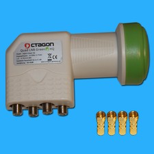 OCTA 4 QUAD-SWITCH LNB 0,1dB für 4 Receiver DIGITAL FULL HD+ 3D 4K LMB