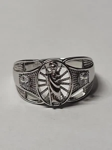 Sterling Silver Saint Jude Large Mens Ring Sz13 Ring - Picture 1 of 9