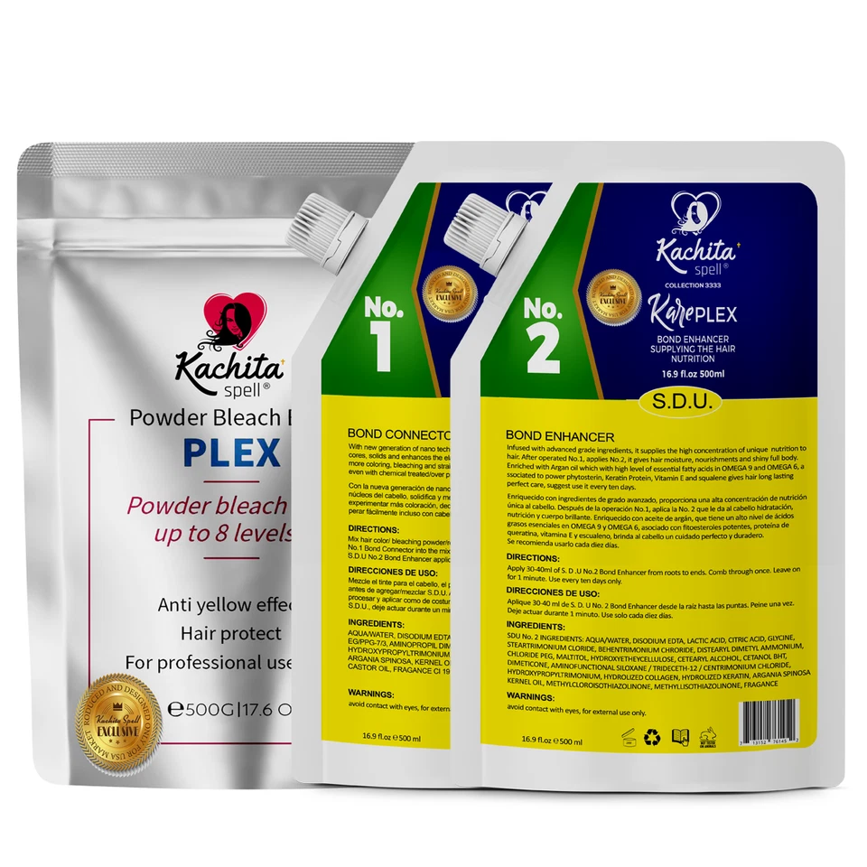 Polvo de hechizos Kachita azul blanqueador 1 lb + KarePLEX No.1 y No.2 EE. UU. Foto 1 de 4