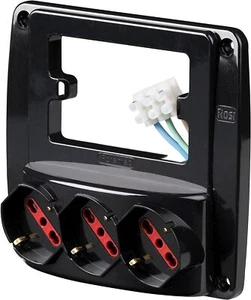 Multipresa Da Parete Nera Rosi Emilia Smart 3 Prese Bipasso Schuko RS-94133 - Imagen 1 de 5