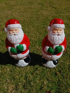 Vintage 1995 Empire SANTA CLAUS Blow Mold Christmas Pathway Light Topper 10" Lot - Picture 1 of 8