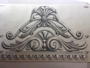 Tatouage Pair Of Classic Acanthus Architectural Dry Rub Wall Furniture Transfer